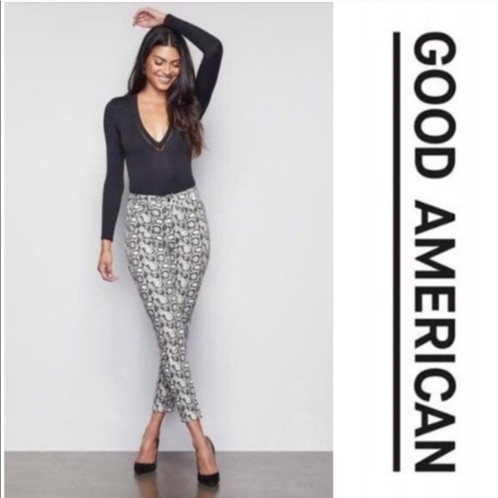 Good American Good Legs Snakeskin Skinny Jeans